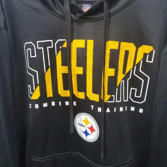 Men's Pittsburgh Steelers Black Backfield Combine Authentic Pullover Hoodie - Picture 1 of 7